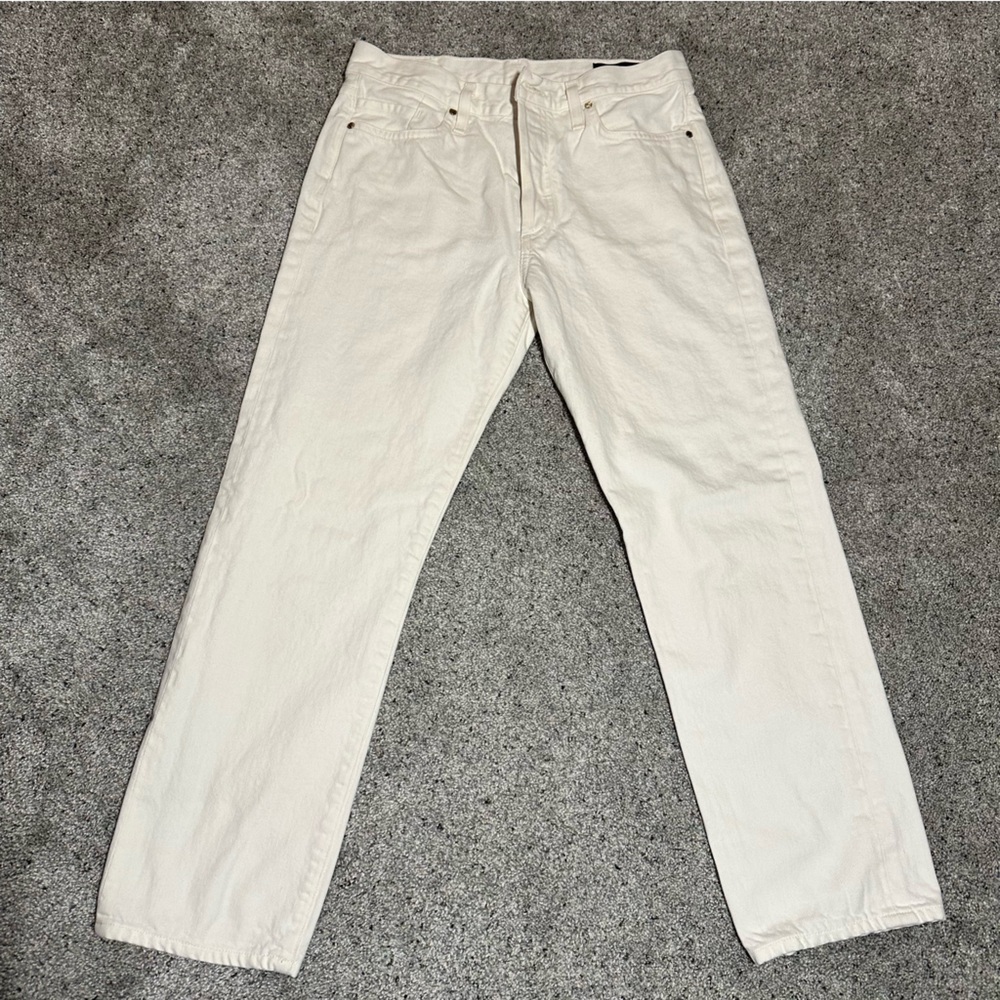 Goldsign The Low Slung Crop Straigh White Denim Jeans - Womens 25